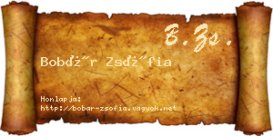 Bobár Zsófia névjegykártya